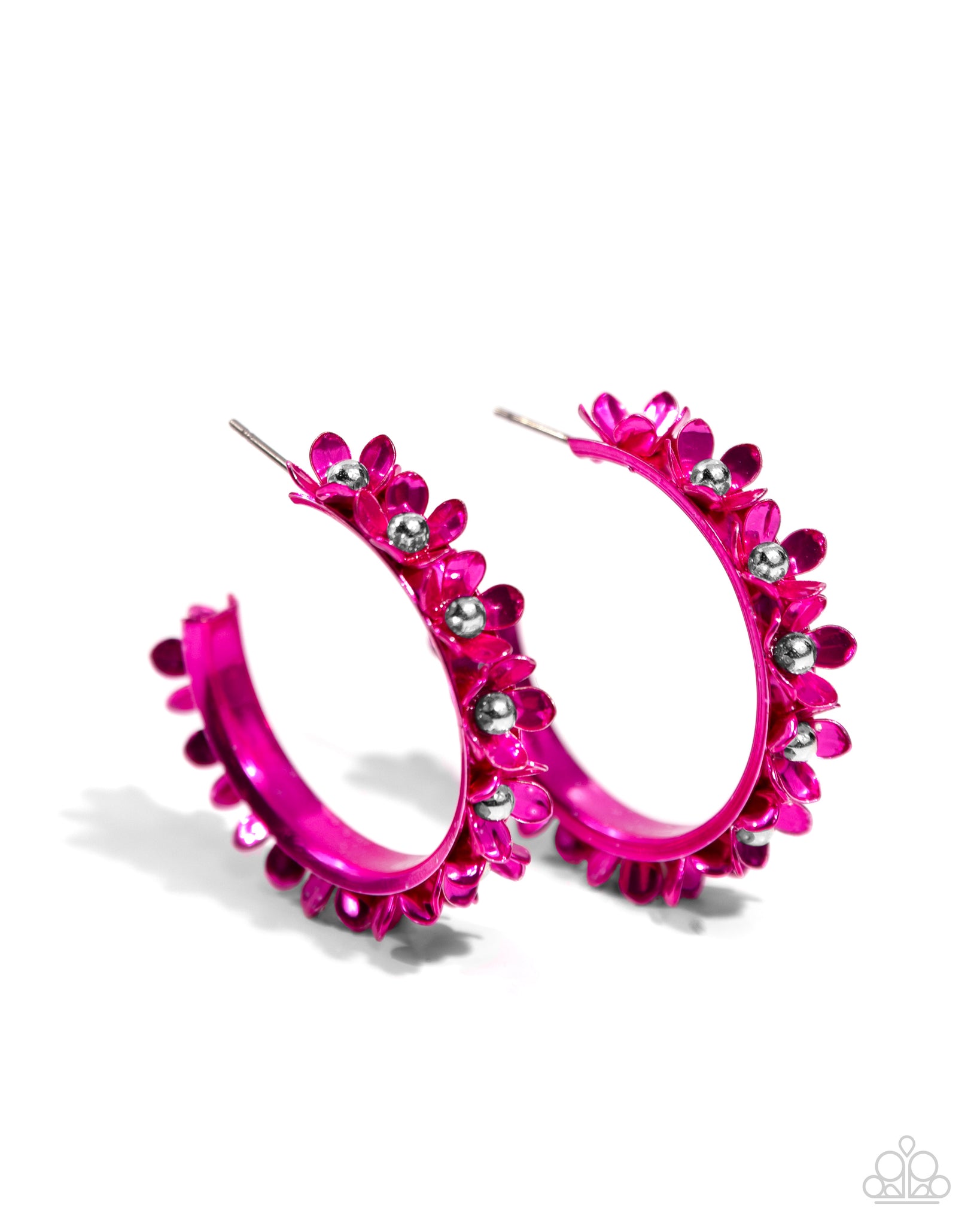 Paparazzi - Fashionable Flower Crown - Pink Earrings