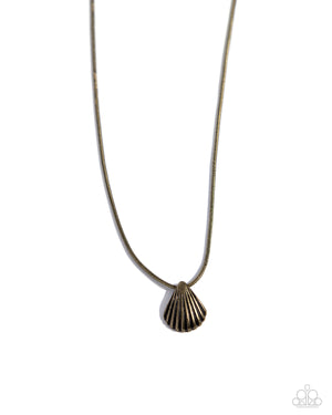 Paparazzi - Seashell Simplicity - Brass Necklace