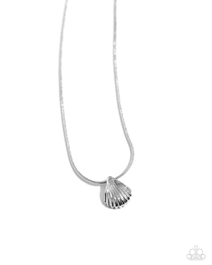 Paparazzi - Seashell Simplicity - Silver Necklace