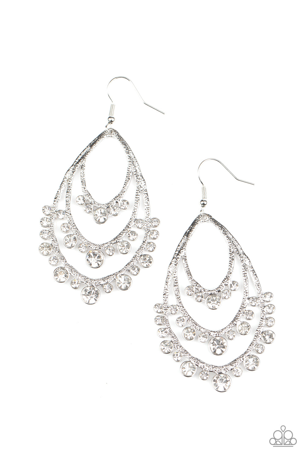 Paparazzi - Break Out In TIERS - White Earrings