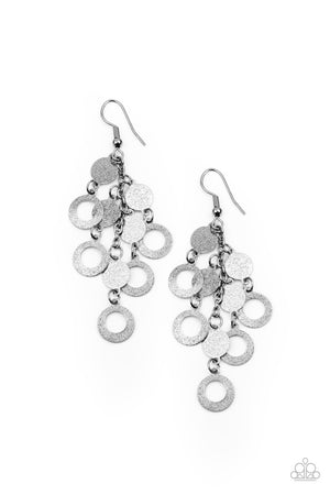 Paparazzi - Im Always BRIGHT - Black Earrings