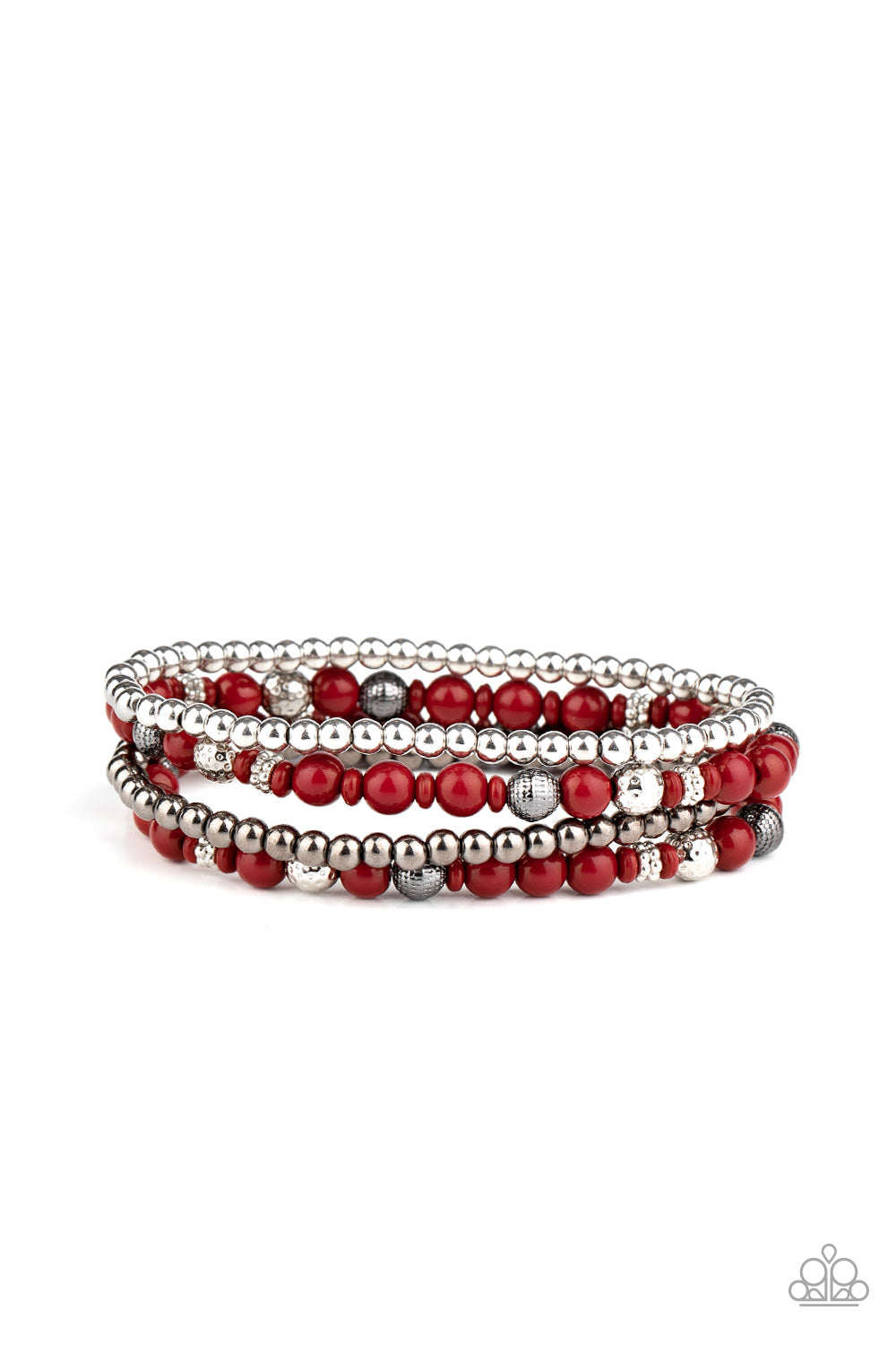 Paparazzi - Stacked Style Maker - Red Bracelet