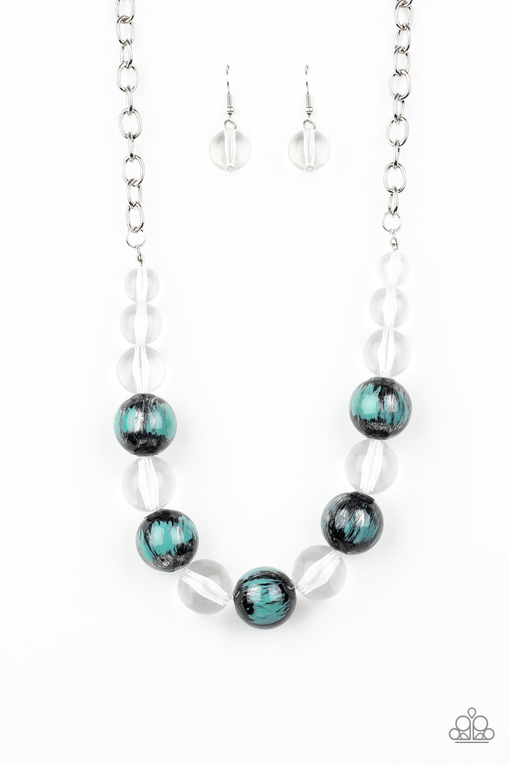 Paparazzi Accessories - Torrid Tide - Blue & Silver Necklace