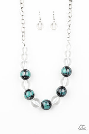 Paparazzi Accessories - Torrid Tide - Blue & Silver Necklace
