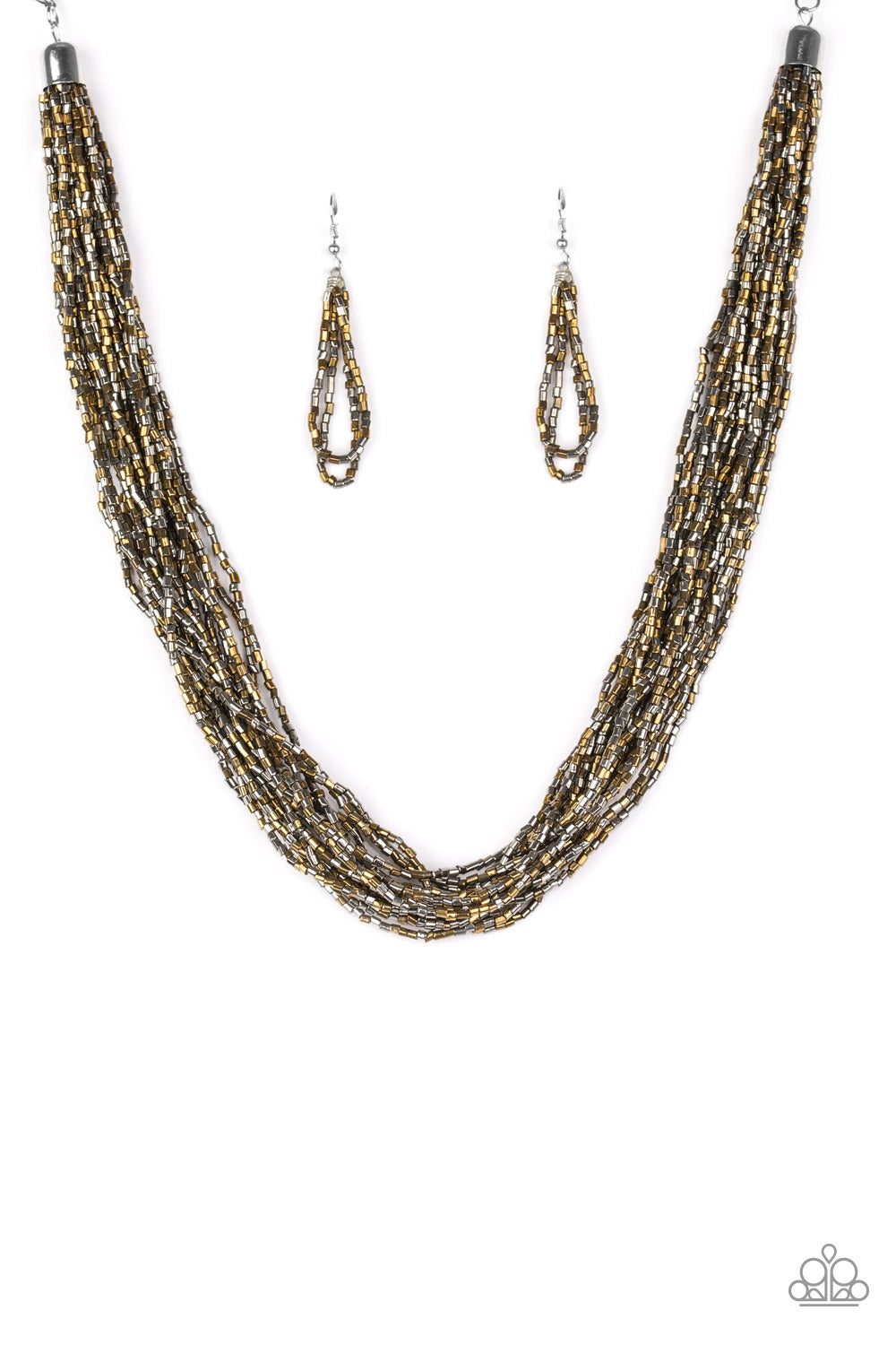 Paparazzi Accessories - The Speed of STARLIGHT- Brass and Gunmetal Necklace