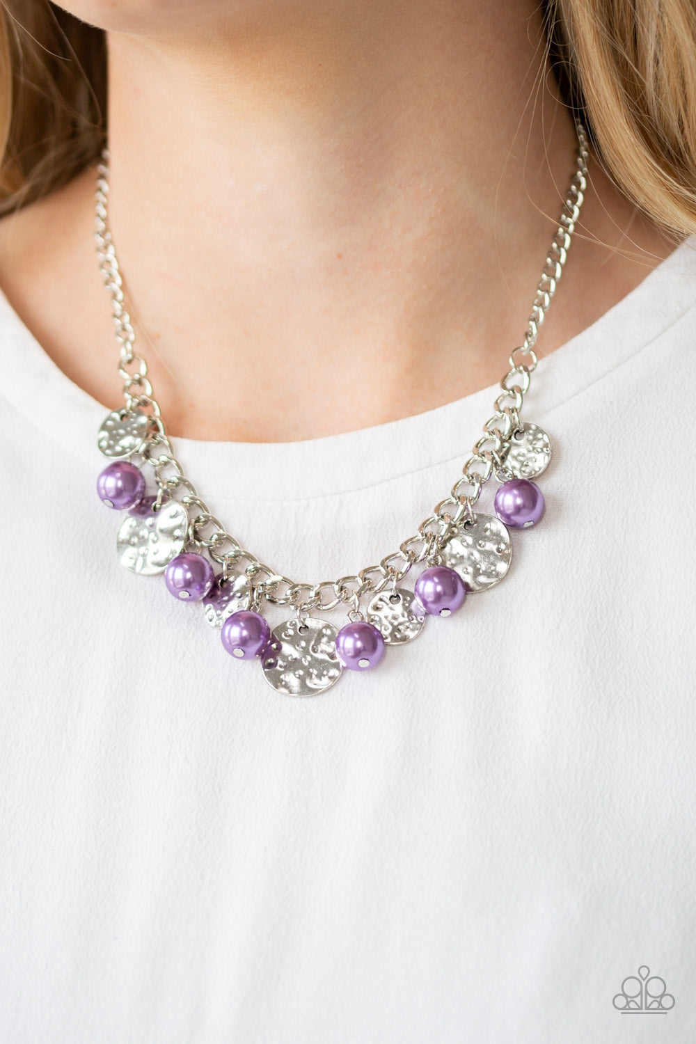 Paparazzi Accessories - Seaside Sophistication - Purple & Silver Necklace